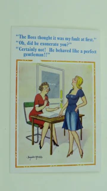 1950s Donald Mcgill Risque Comic Postcard Boss Office Secretary Pa Big Boobs 333 Picclick