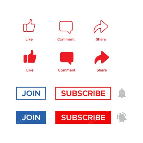 Youtube Subscribe Button Clipart Transparent Png Hd Like Comment Share