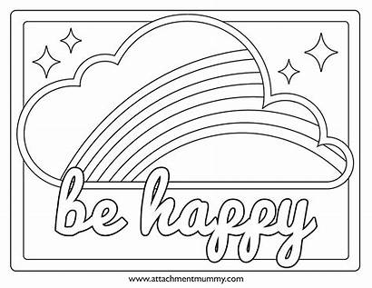 Rainbow Printable Poster Colouring Happy Friends Send