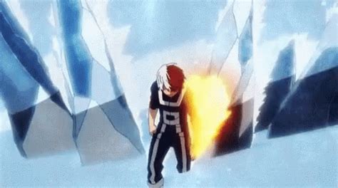 Todoroki Shoto Vs Midoriya Fire And Ice Fight GIF