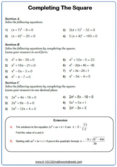 Solving Using The Quadratic Formula Worksheet