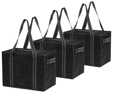 Reusable Grocery Bags Set Shopping Box Laminated Tote With Reinforced