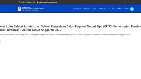 Link Pengumuman Menpan Go Id Cek Nama Dan Nomor Yang Lulus Seleksi