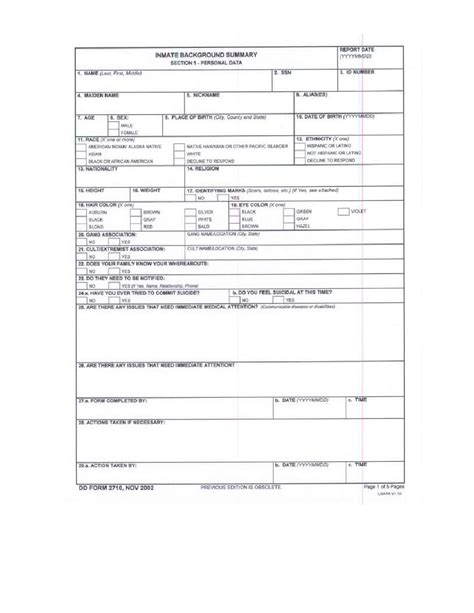 Figure 1 8a Example Of Dd Form 2710 Page 1