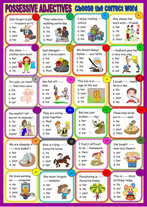 possessive adjectives interactive and downloadable
