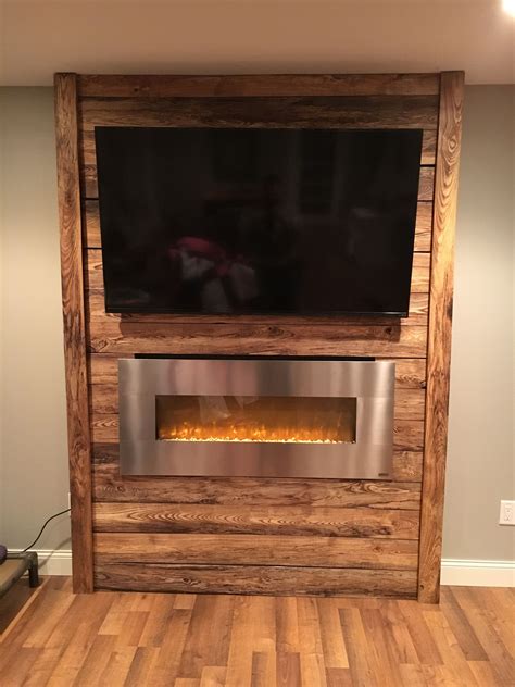 Rustic Wall Mount Electric Fireplace Tamekaeffner