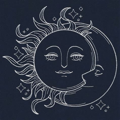 Vintage Celestial Sun And Moon