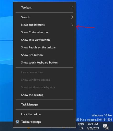 How To Turn Off Windows 10 Taskbar News And Interests H2s Media