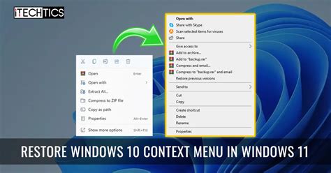 How To Restore Old Windows 10 Right Click Context Menu In Windows 11