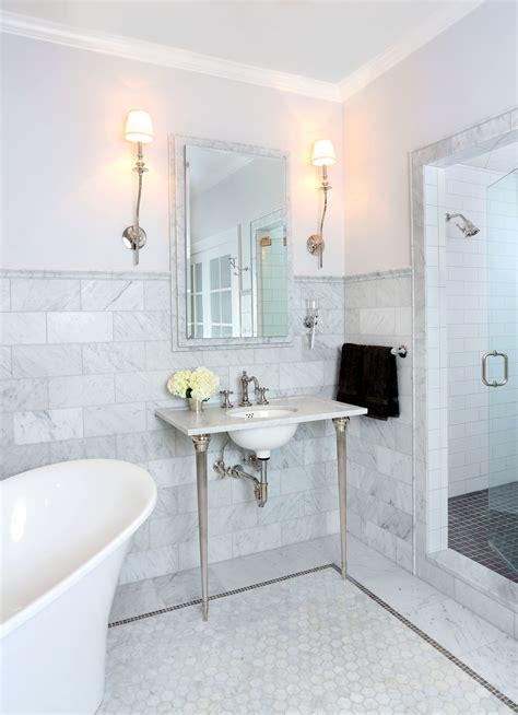 French Inspired Primary Bathroom Marble Bathroom Marble Bathroom