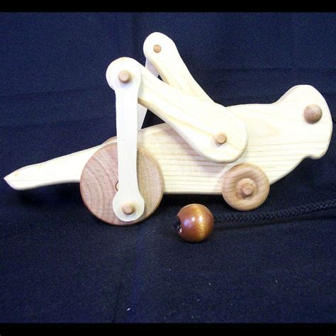 Handmade Wooden Animated Grasshopper Pull Toy Wood Toys Plans Pull