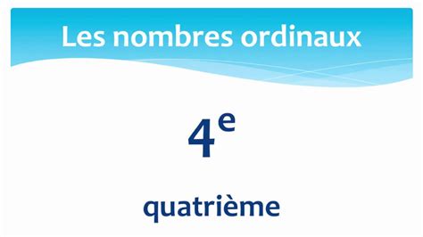 Ordinal Numbers In French 1st 10th Les Nombres Ordinaux En Français