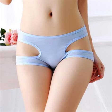 hot sale women s hollow out i pattern sexy briefs ice silk panties ultra thin seamless underwear