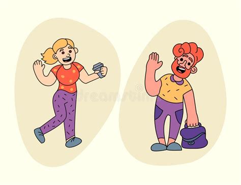Friendly Young Man And Woman Stock Illustration Illustration Of