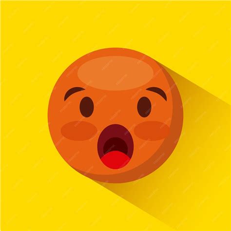 Premium Vector Emoticon Surprised Face Icon Over Yellow Background