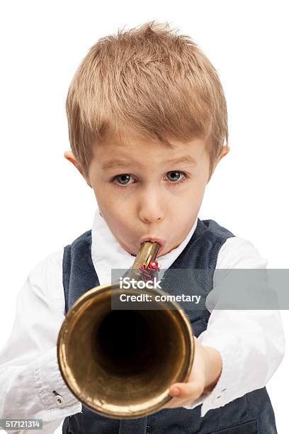 Playing Bugle Child Stock Photo Download Image Now 4 5 Years Arts