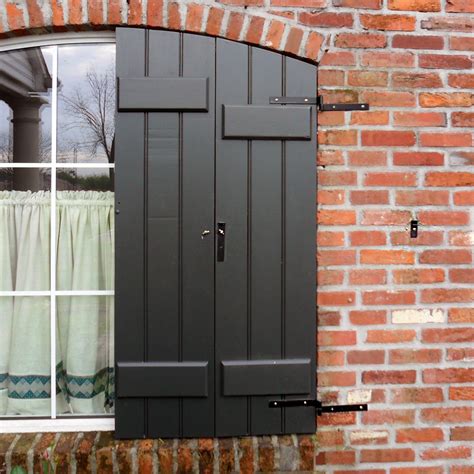 Minimalist Exterior Shutter Hinges For Brick Design And Architecture