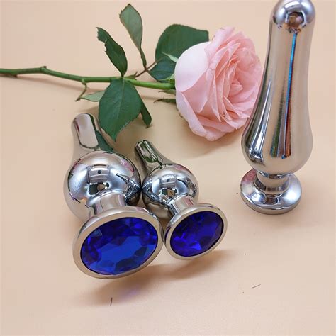 Sml Size Metal Anal Beads Plug With Diamond Smooth Prostate Massage