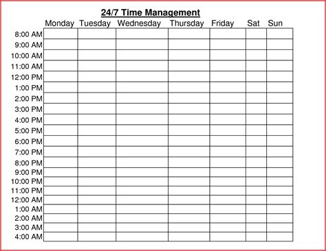 Time Management Worksheet Word Document Inspirationa Hourly Chart To