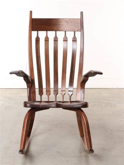 California Craftsman Wooden Rocking Chair Dark Walnut At 1stdibs