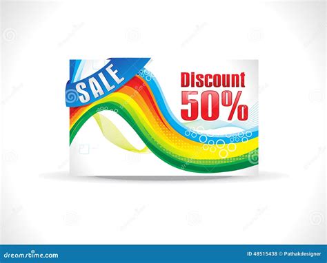 Abstract Colorful Discount Card Template Stock Vector Illustration Of