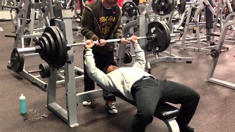 For the week (7 days). 300 pound club-Bench press - YouTube