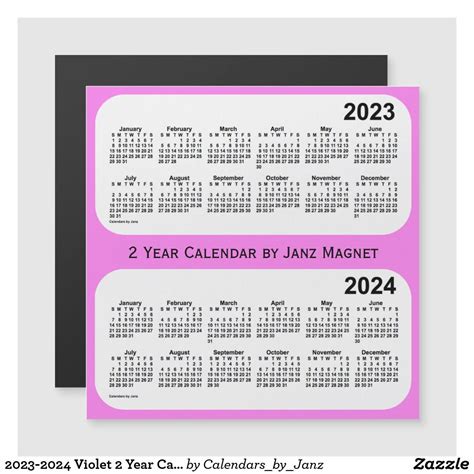 2023 2024 Violet 2 Year Calendar By Janz Magnet Zazzle Magnetic