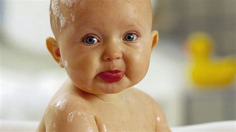 Funny Baby Face Expression Water Blur Background Funny Baby Hd