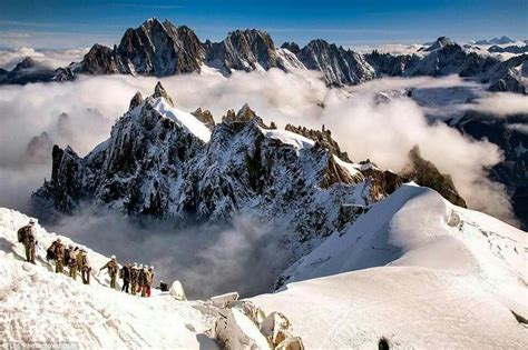 Mont Blanc Massif France Located Near The French And Italian Borders