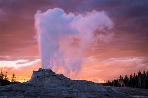 Castle Geyser Sunset Yellowstone National Park Wyoming Grant