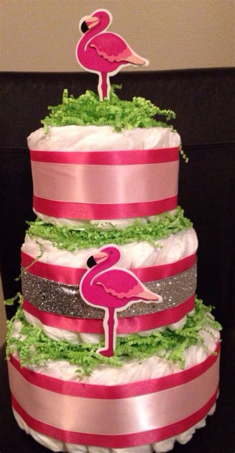 I love the idea of making buttercream flowers on a flamingo. Items similar to Pink Flamingo Diaper Cake on Etsy