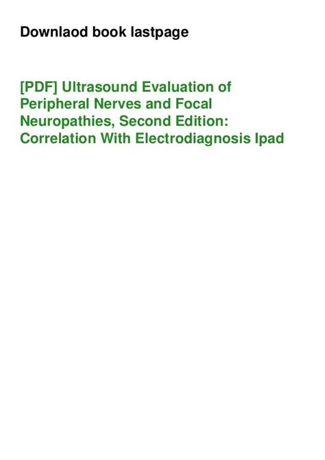 Pdf Ultrasound Evaluation Of Peripheral Nerves And Focal Neuropathies