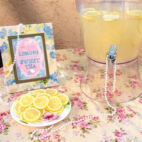 Iced Tea Stand At Bridal Tea Party Styled By Yours Truly Bridal Tea