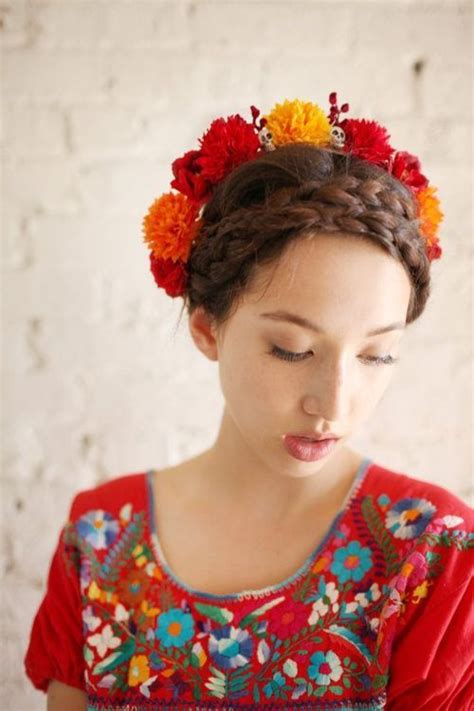 peinado mejicana flores en la cabeza peinados mexicanos accesorios para cabello de niñas