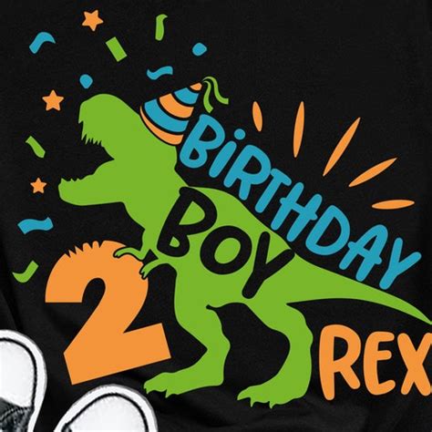 Dinosaur Birthday Boy Svg Two T Rex Birthday 2nd Birthday Etsy