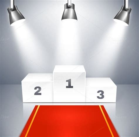 Empty Winners Podium With Spotlights Poster Background Design