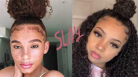 Ig Curly Hairstyles Slayed Edges Compilation 2019 Curly Hair Styles