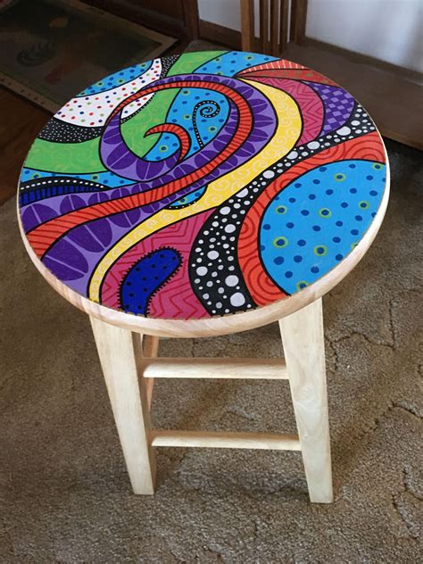 Whimsical Painted Stool Paintedfurniture Whimsical Painted Furniture