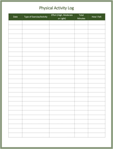Free Activity Log Templates To Keep Track Your Activity Logs