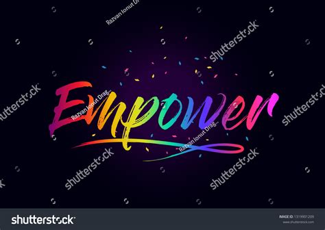 Empower Word Text Handwritten Rainbow Vibrant Stock Vector Royalty
