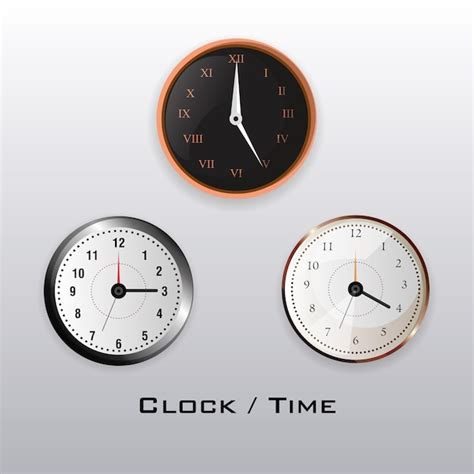 Diseño De Tiempo Y Relojes Vector Premium