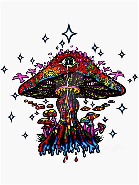Trippy Mushroom Sticker Sticker For Sale By Nairb997 Redbubble