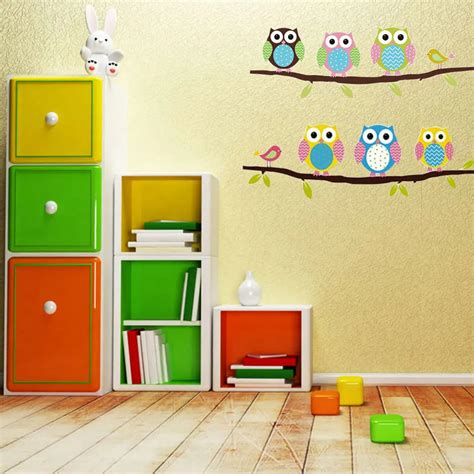 Owl Wall Stickers For Kids Rooms Diy Vinyl Removable Wall Sticker Baby