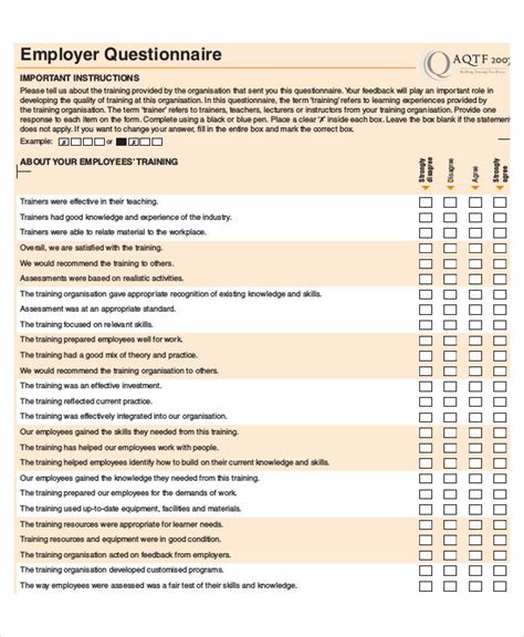 Sample Training Evaluation Survey The Document Template