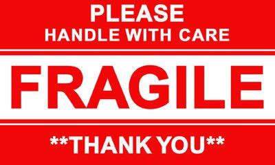 Fragile sticker black and white. 3"x5" Glossy Fragile Adhesive Shipping Labels | Shipping ...