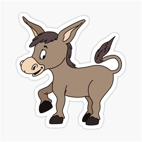 Smiling Donkey Sticker By Fourretout Redbubble