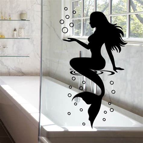 Shop for mermaid bathroom decor online at target. Mermaid PVC wall Stickers for Home Decoration Bathroom ...