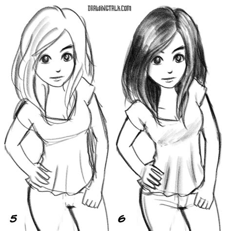Drawing Tutorial Step By Step How To Draw And Color A Cute Girl