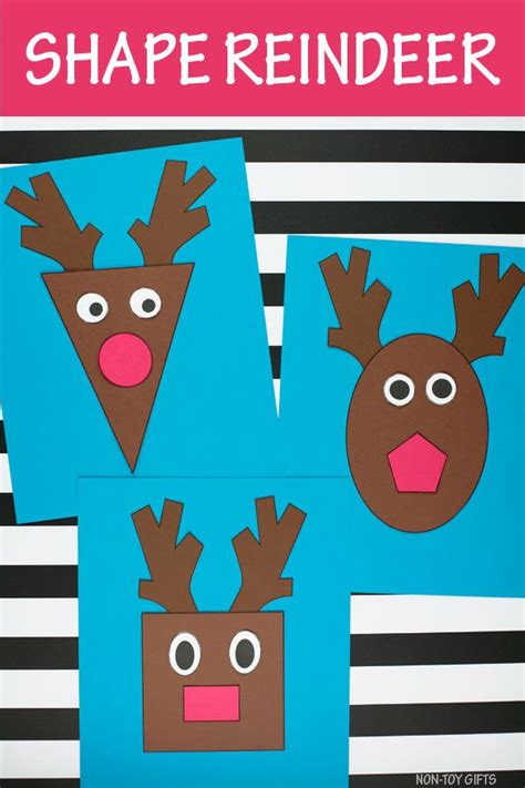 Shape Reindeer Craft With Template Christmas Craft For Kids