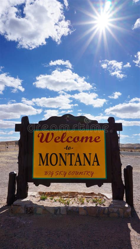 Welcome To Montana Road Sign Stock Photo Image Of Accomplish
